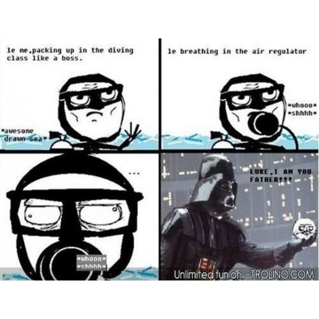 Darth vader star wars scuba diving meme