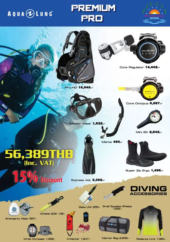 Premium Dive Equipment Package PADI IDC Course Cost Premium Dive Equipment Package